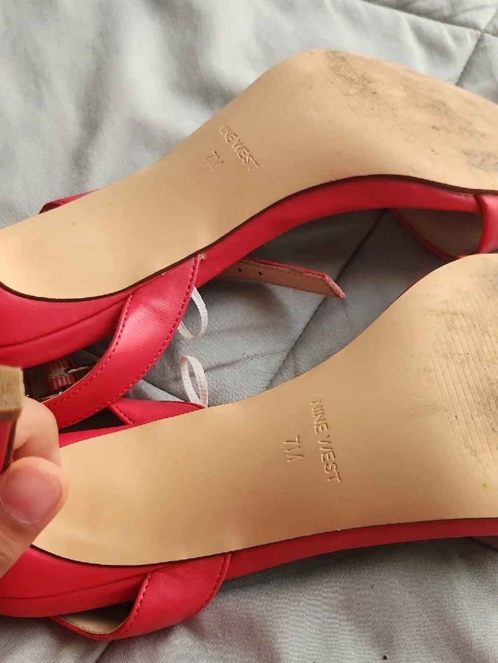 Nine West Hot Pink Open-Toe Stiletto Sandals